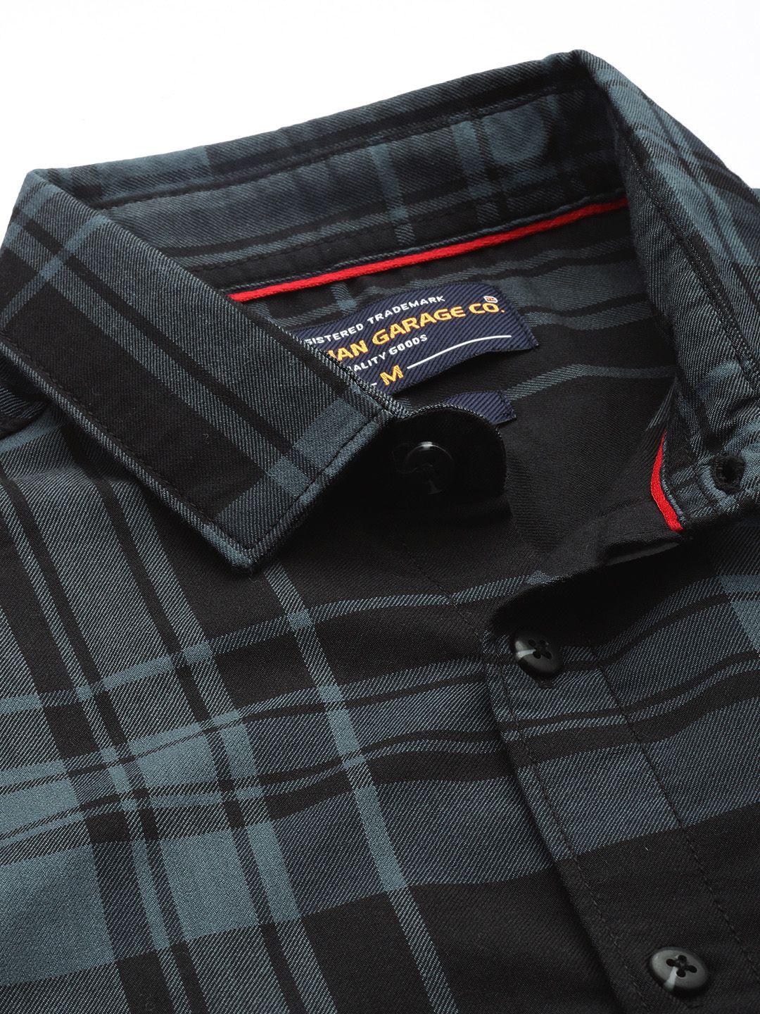 Men's Black Slim Fit Checked Casual Shirt - Image 5