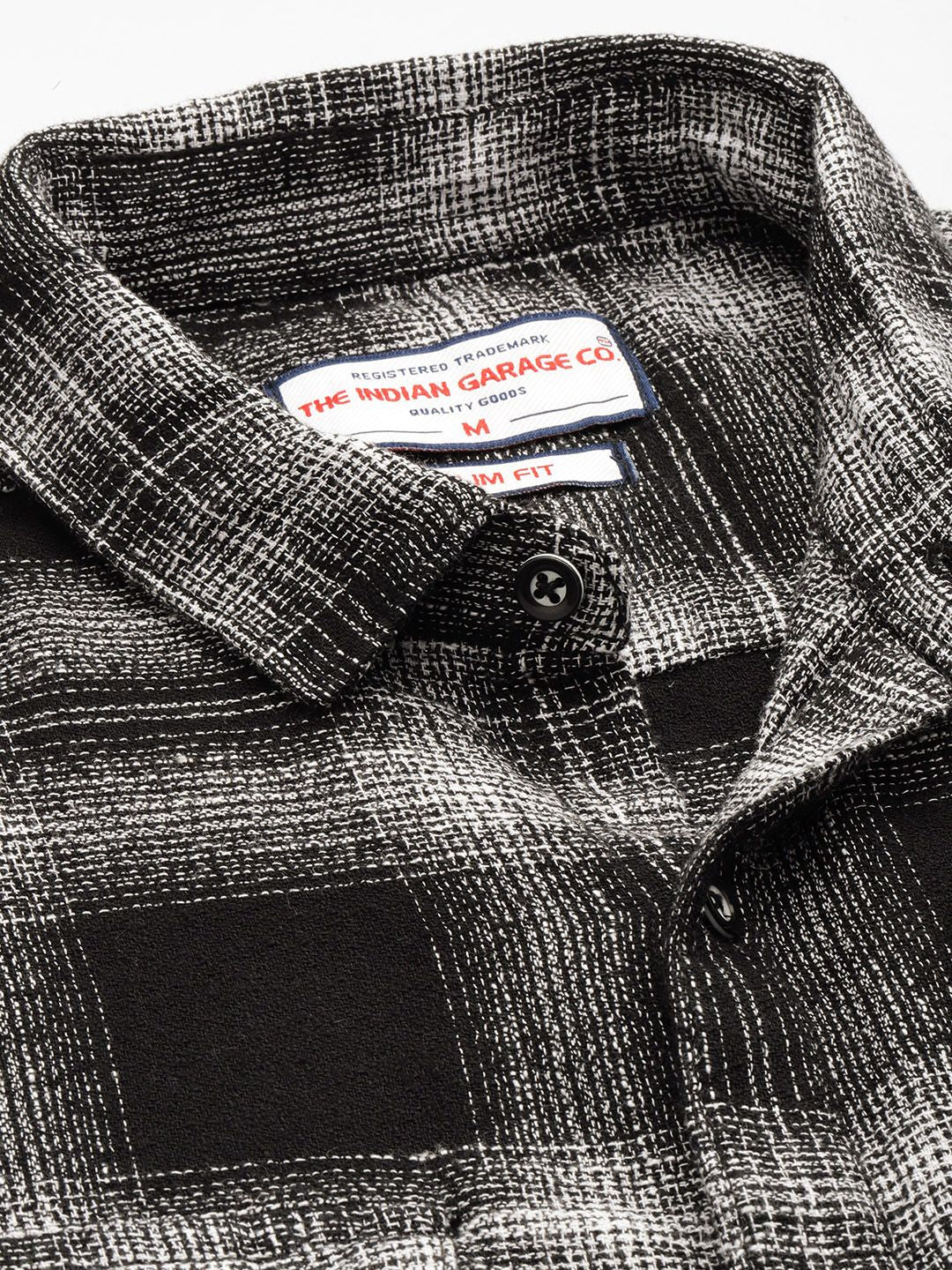 Men's Black Slim Fit Checked Casual Shirt - Image 5