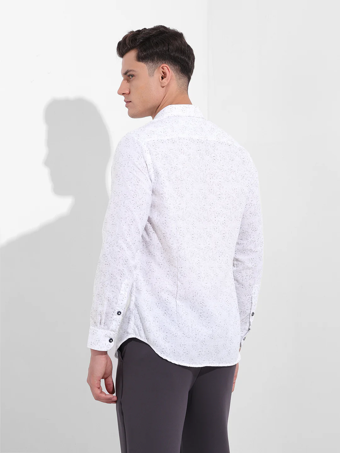 Men's Black Slim Fit Printed Formal Shirt - Image 5