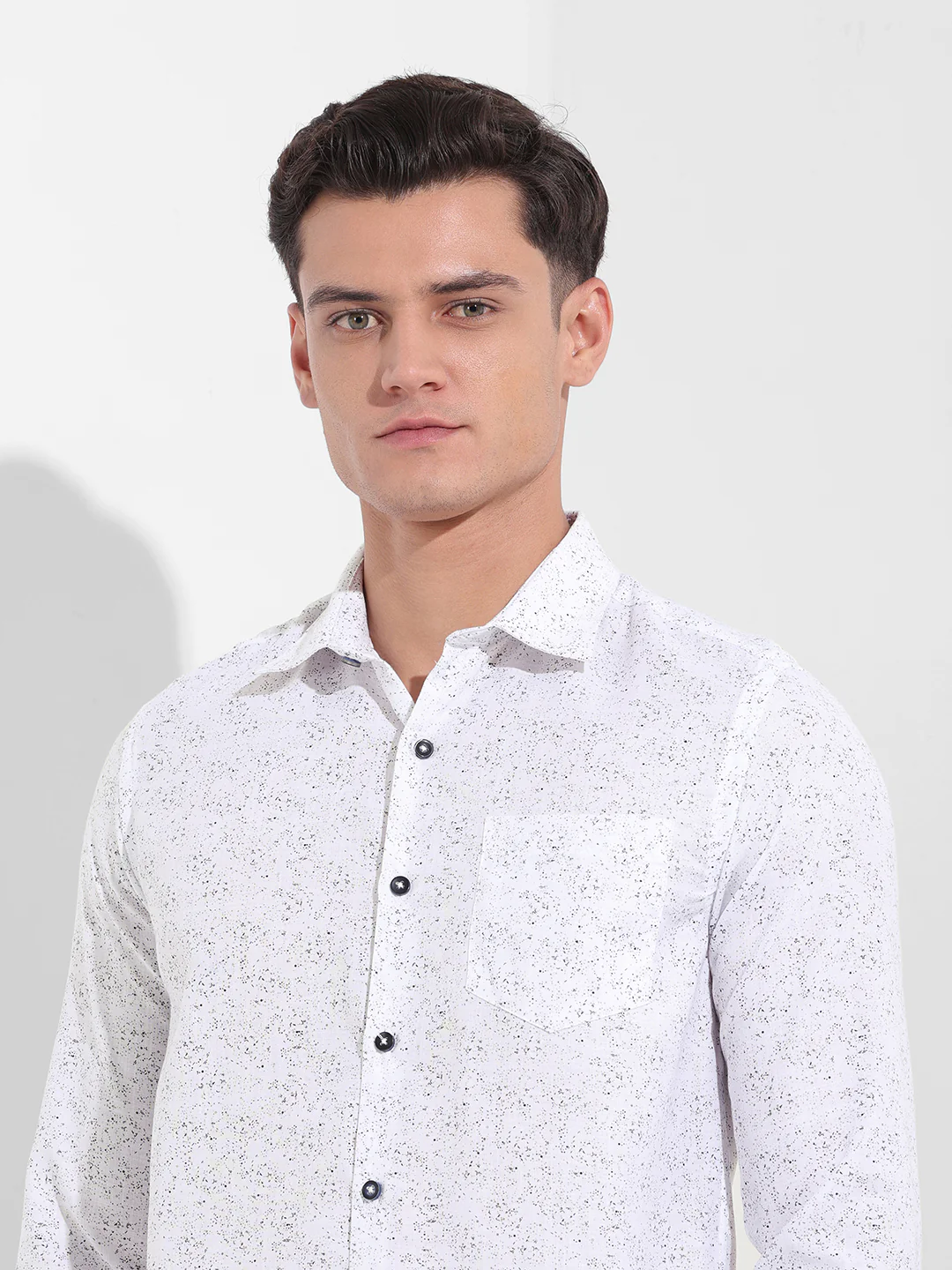 Men's Black Slim Fit Printed Formal Shirt - Image 6