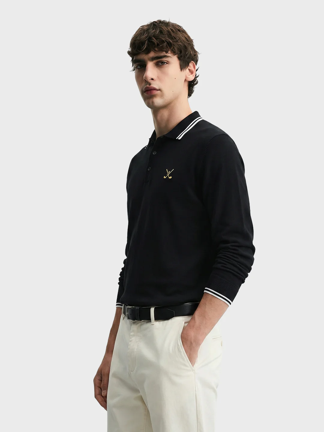 Men's Black Slim Fit Textured Flat Knit T-Shirt - Image 4