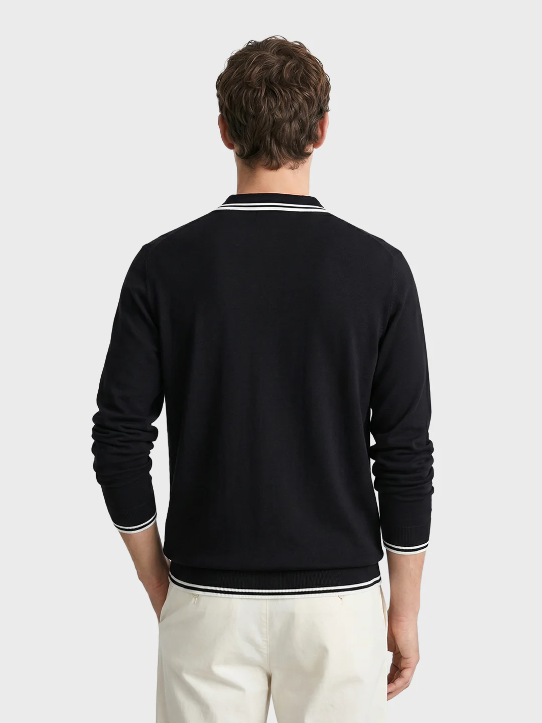 Men's Black Slim Fit Textured Flat Knit T-Shirt - Image 5