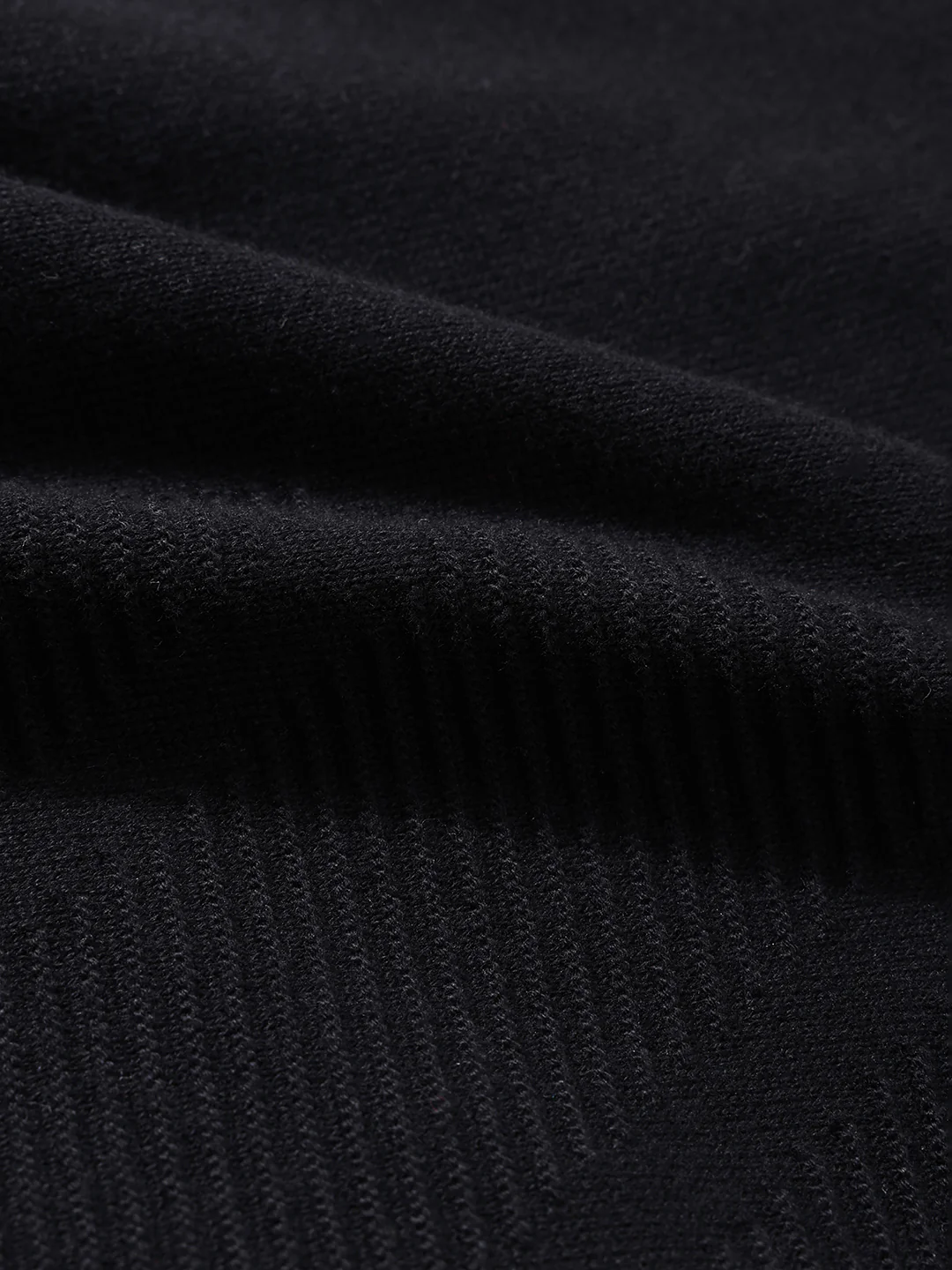 Men's Black Slim Fit Textured Flat Knit T-Shirt - Image 7