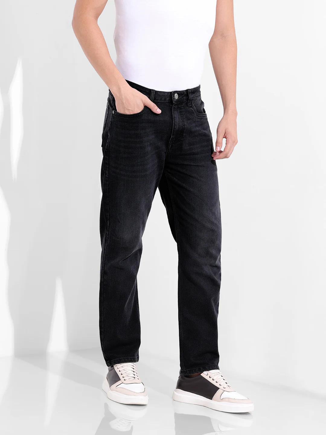 Men's Black Slim Fit The Eternity Series Jeans - Image 4