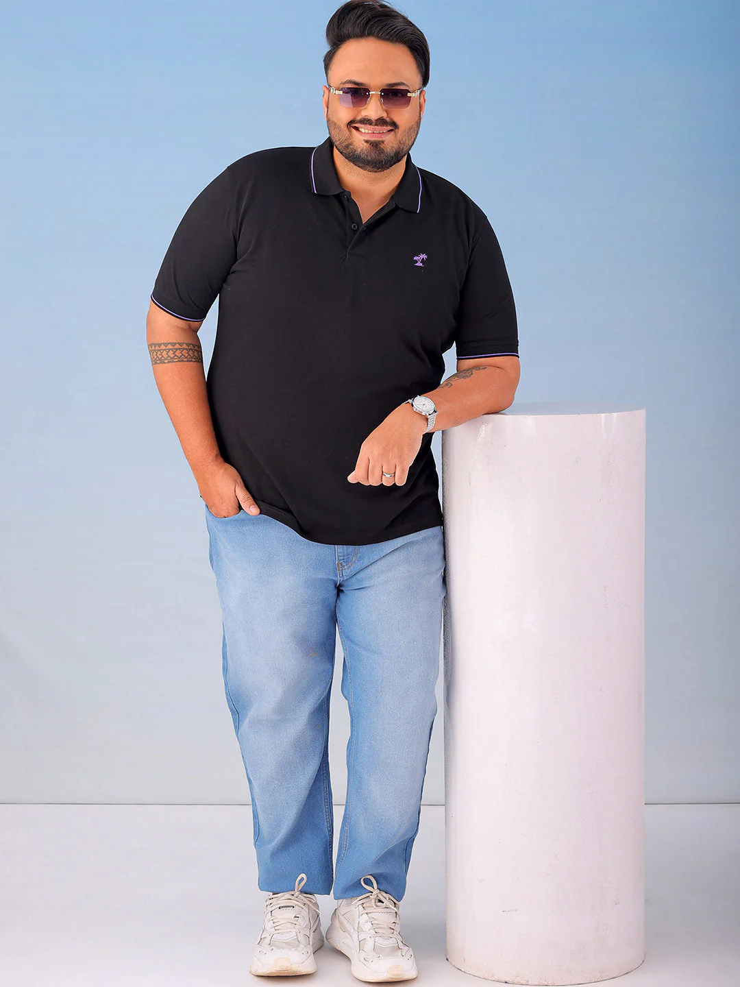 Men's Solid Plus Size T-Shirt - Image 2
