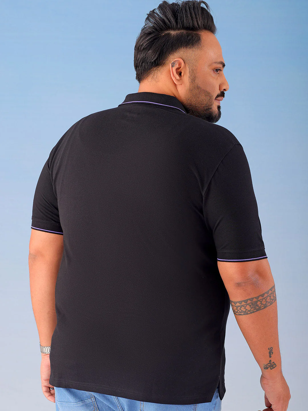 Men's Solid Plus Size T-Shirt - Image 3