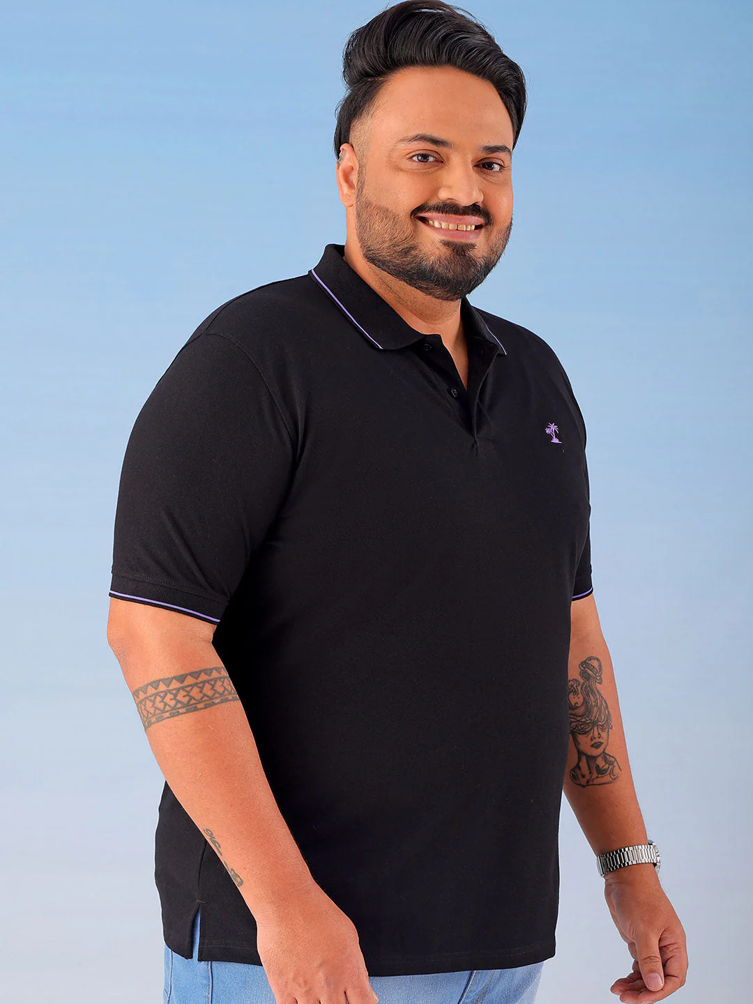 Men's Solid Plus Size T-Shirt - Image 4