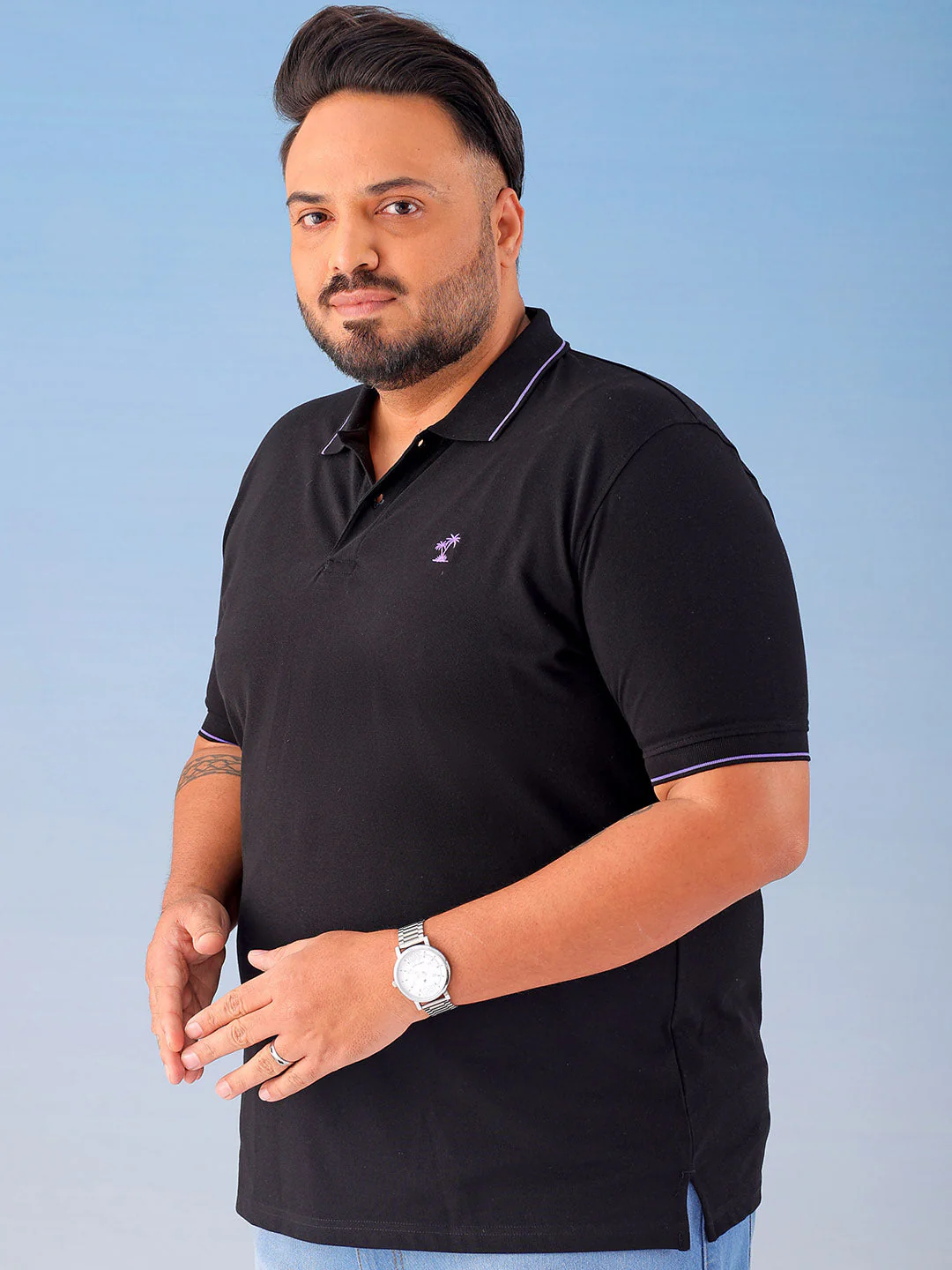 Men's Solid Plus Size T-Shirt - Image 5