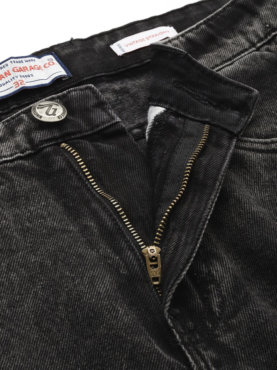Men's Black Regular Fit Solid Casual Jeans - Image 5
