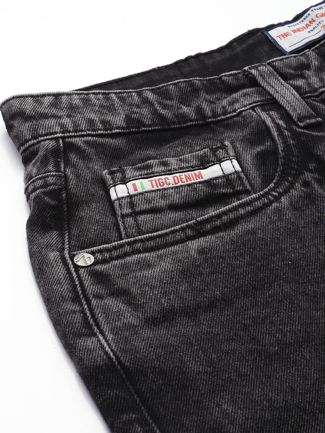 Men's Black Regular Fit Solid Casual Jeans - Image 6