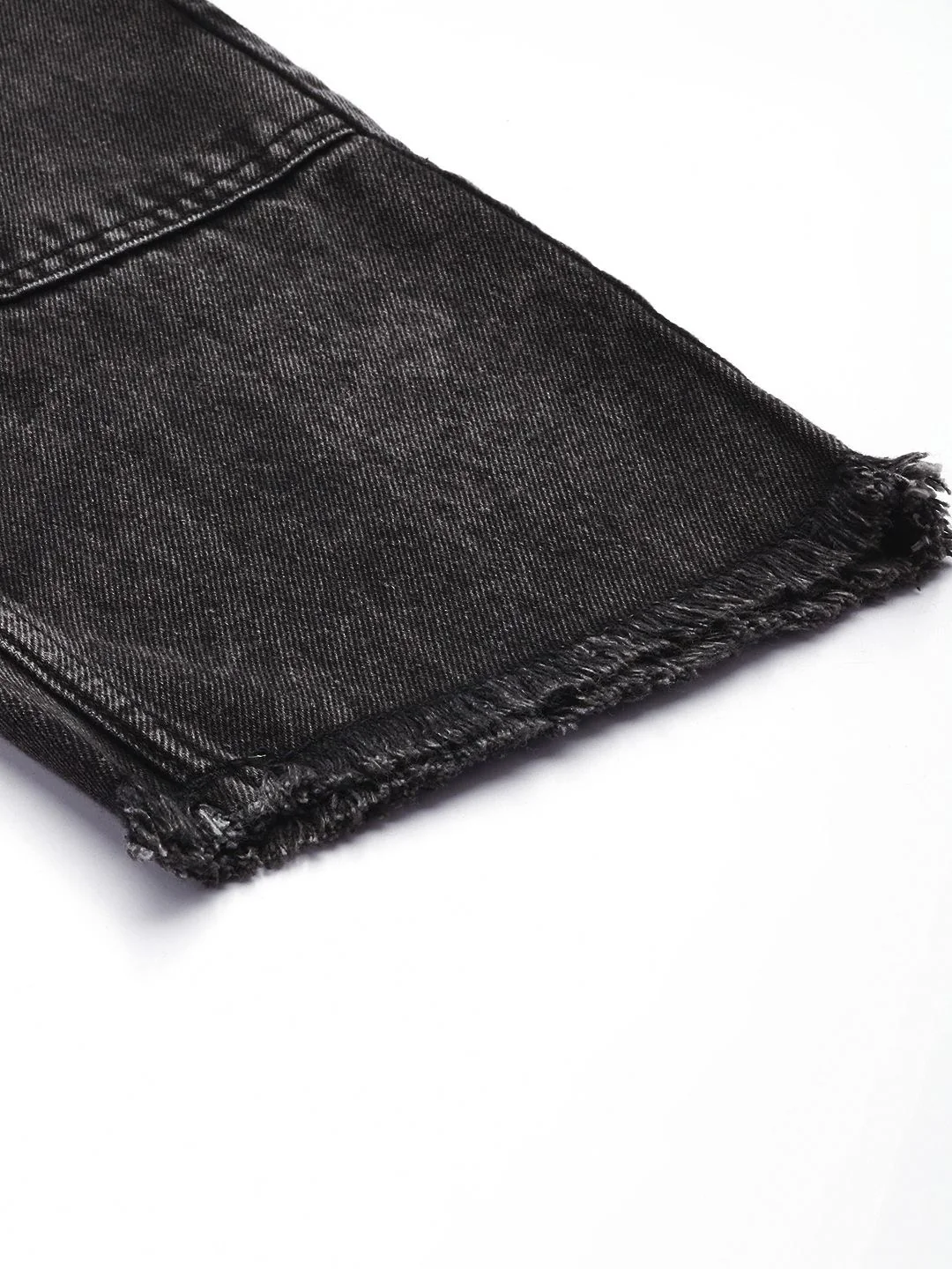 Men's Black Regular Fit Solid Casual Jeans - Image 7