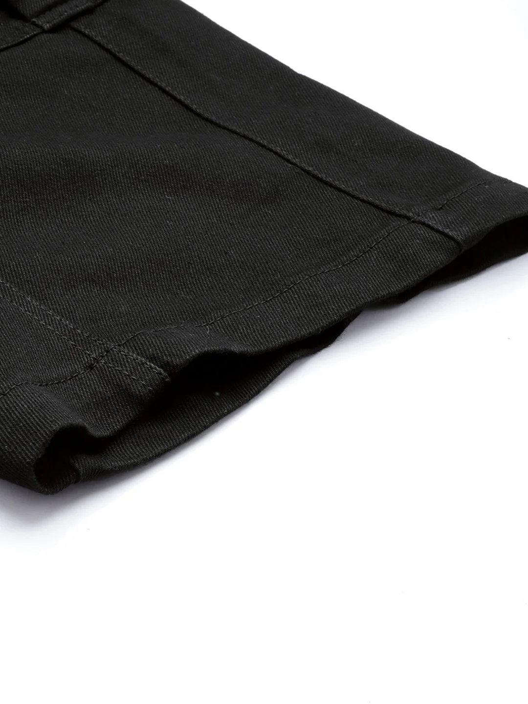 Men's Black Wide Leg Fit Solid Utility Jeans - Image 7