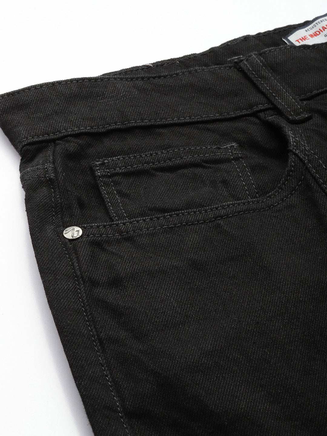 Men's Black Wide Leg Fit Solid Utility Jeans - Image 6