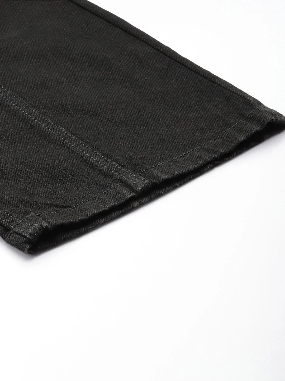 Men's Black Wide Leg Fit Solid Utility Jeans - Image 7