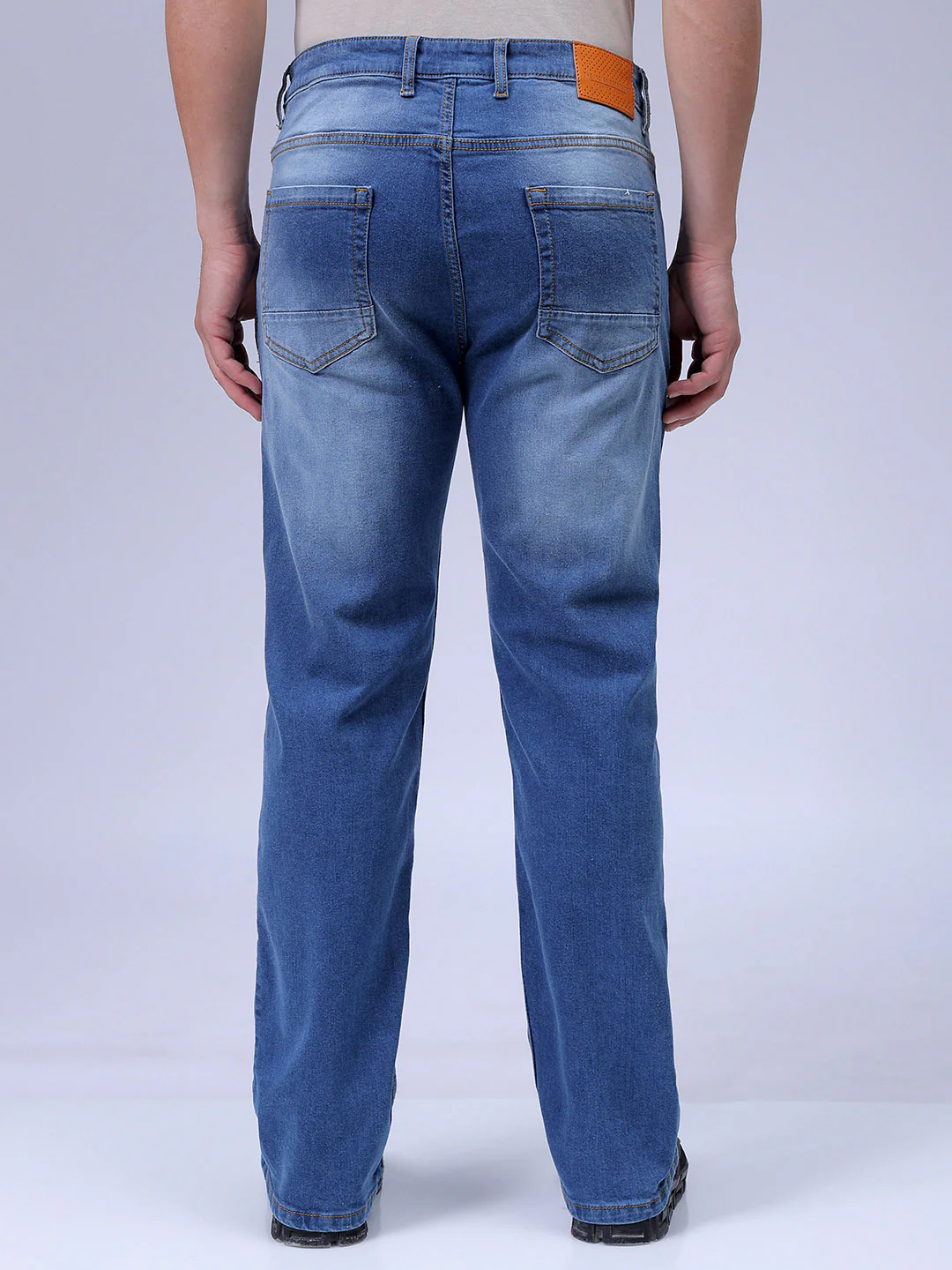 Men's Blue Slim Fit Solid Casual Jeans - Image 5