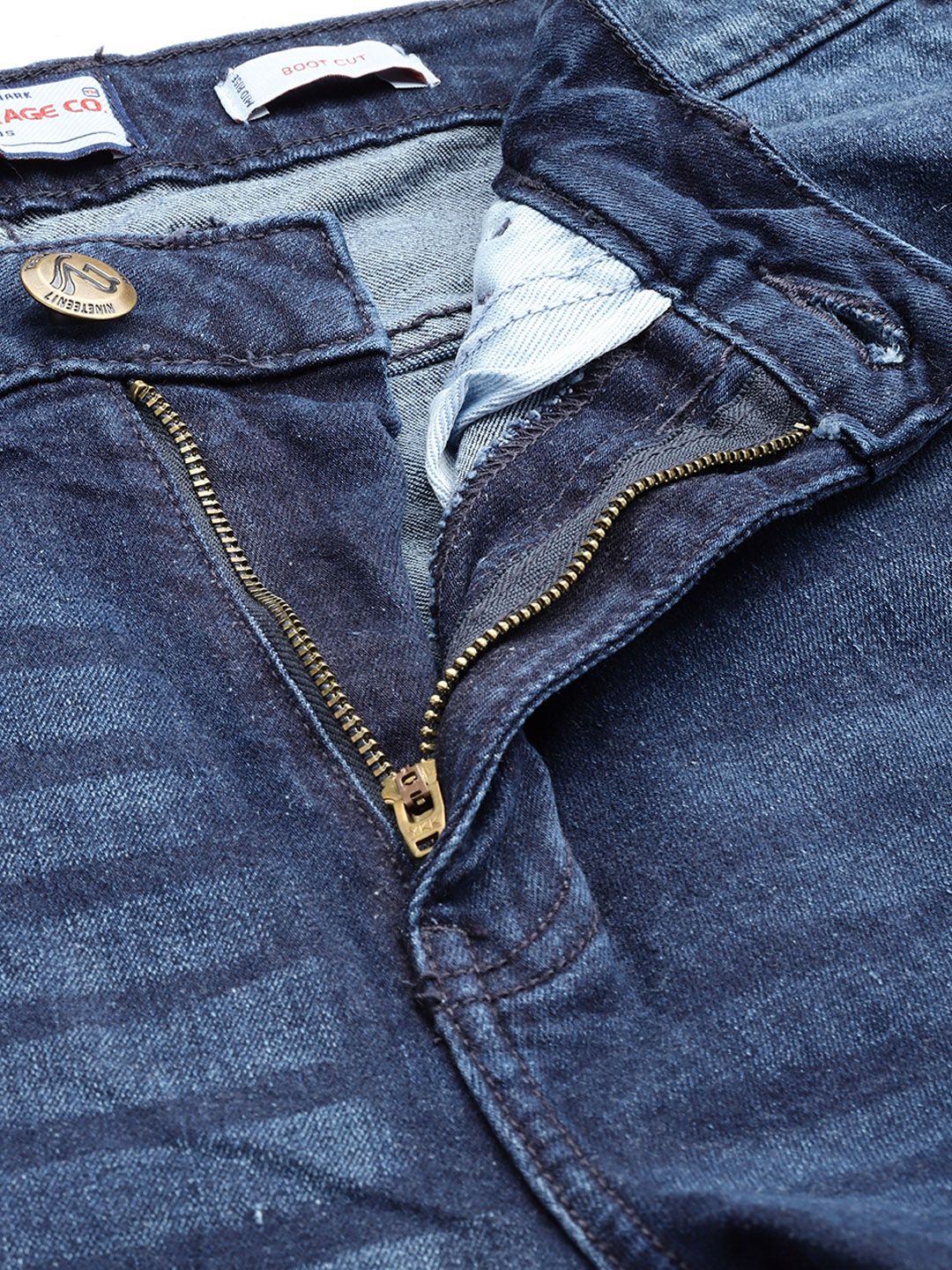 Men's Dark Blue Slim Fit Solid Casual Jeans - Image 5