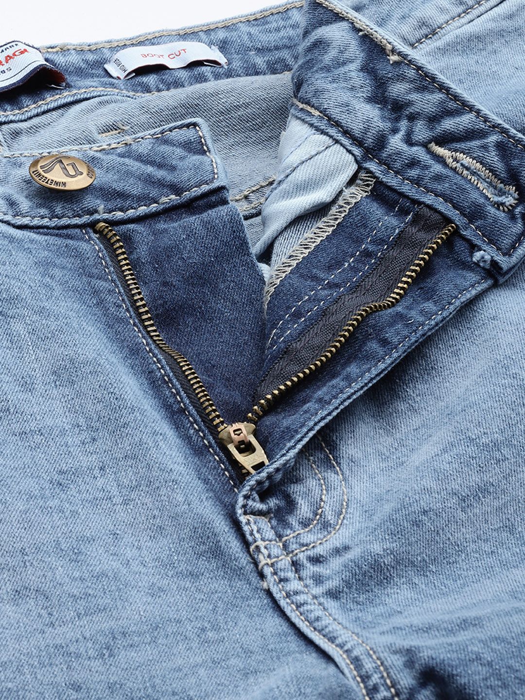 Men's Light Blue Slim Fit Solid Casual Jeans - Image 7