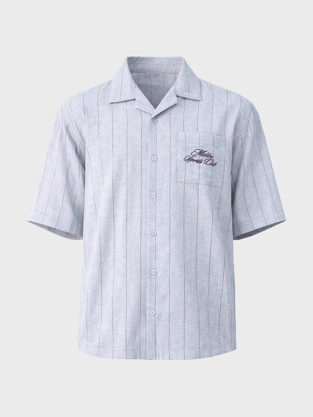 Men's Blue Boxy Fit Embroided  Casual Shirt - Image 3