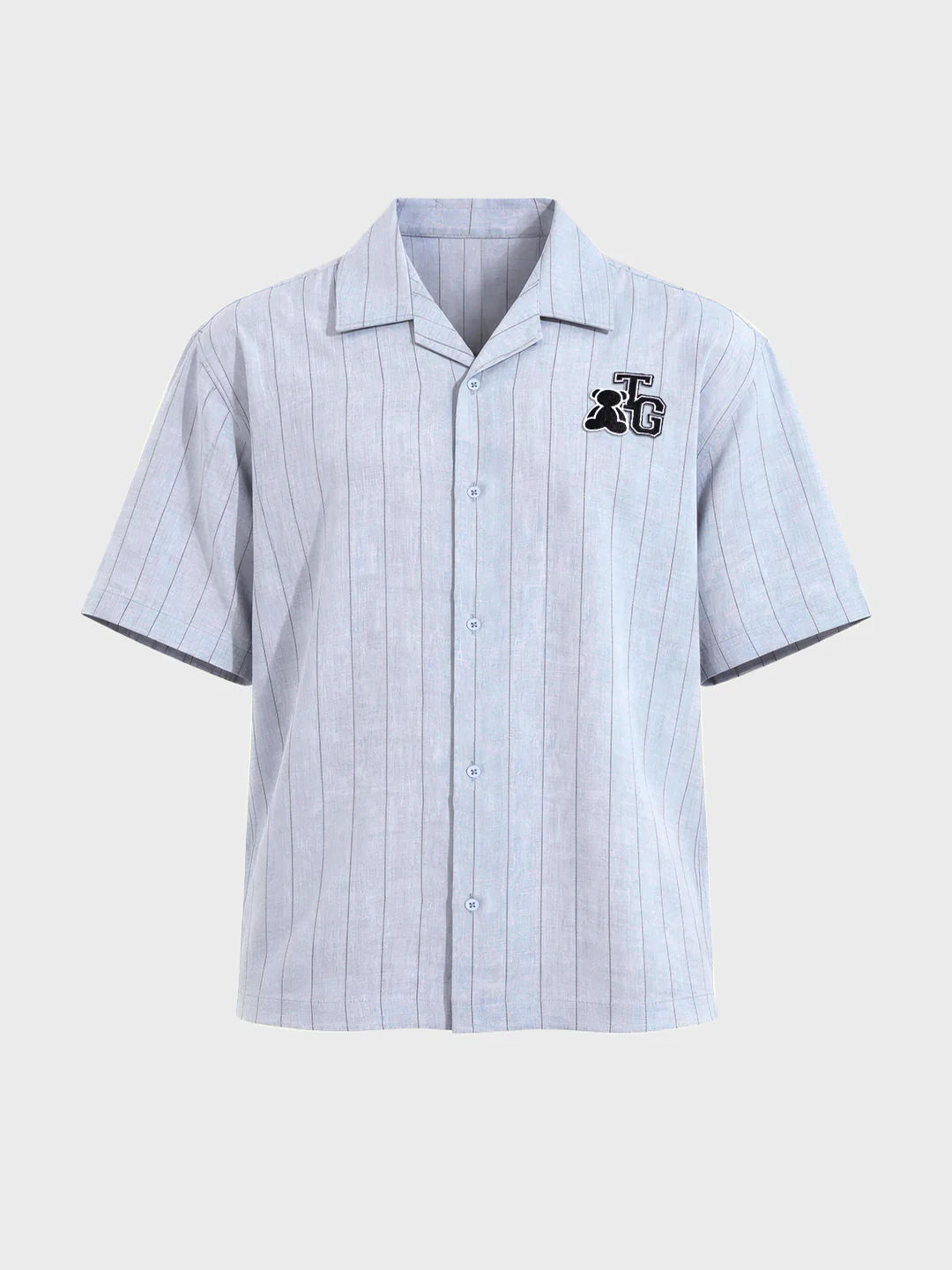 Men's Blue Boxy Fit Striped Casual Shirt - Image 4