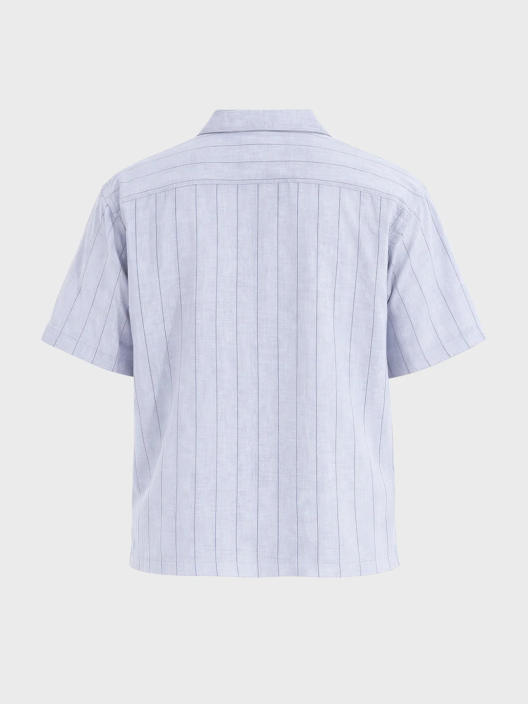 Men's Blue Boxy Fit Striped Casual Shirt - Image 5