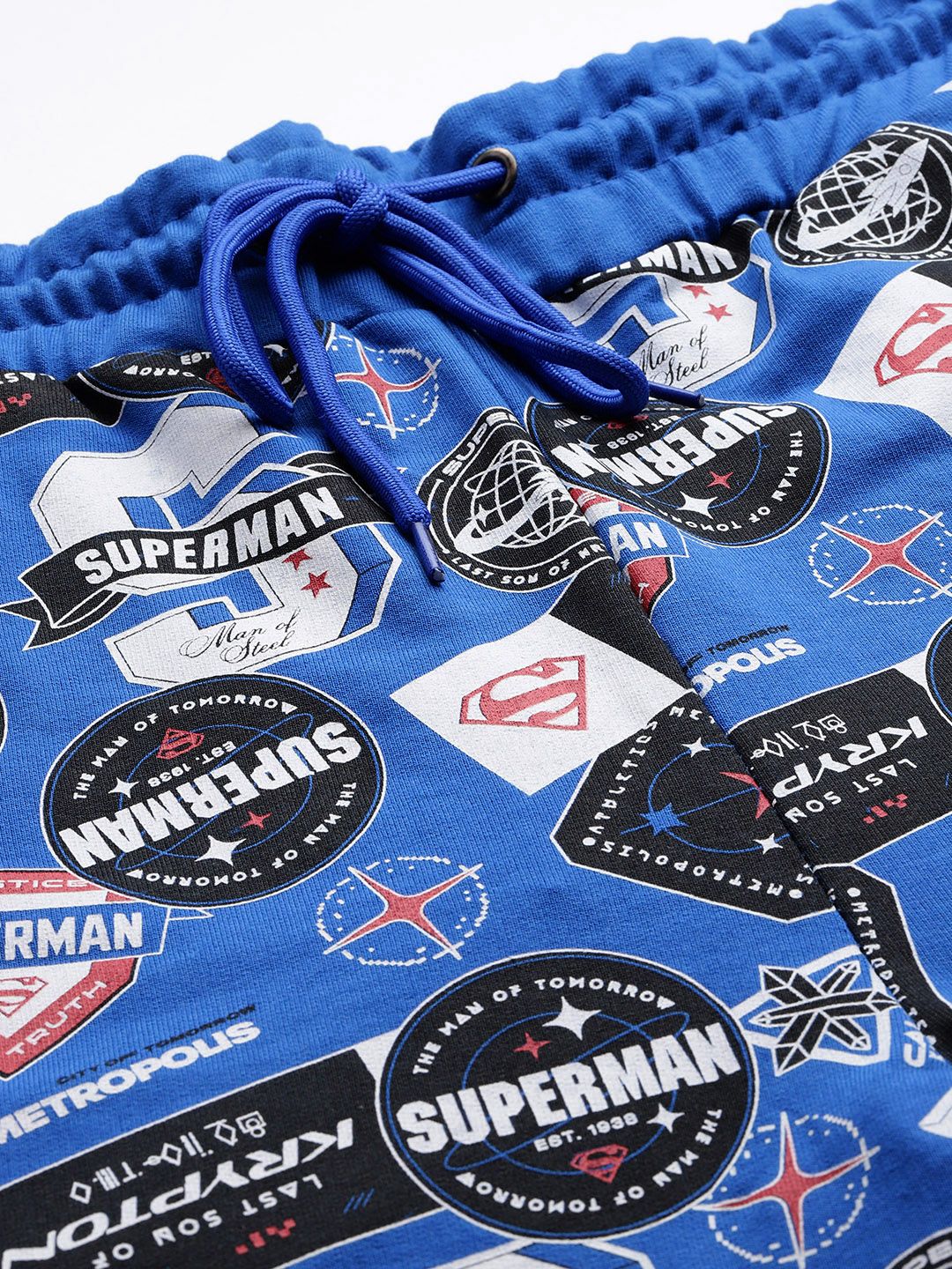Men's Blue Relaxed Fit Character Superman Printed Shorts - Image 5
