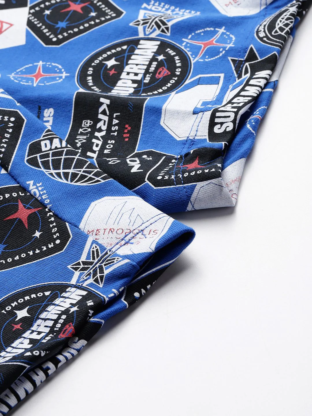 Men's Blue Relaxed Fit Character Superman Printed Shorts - Image 7
