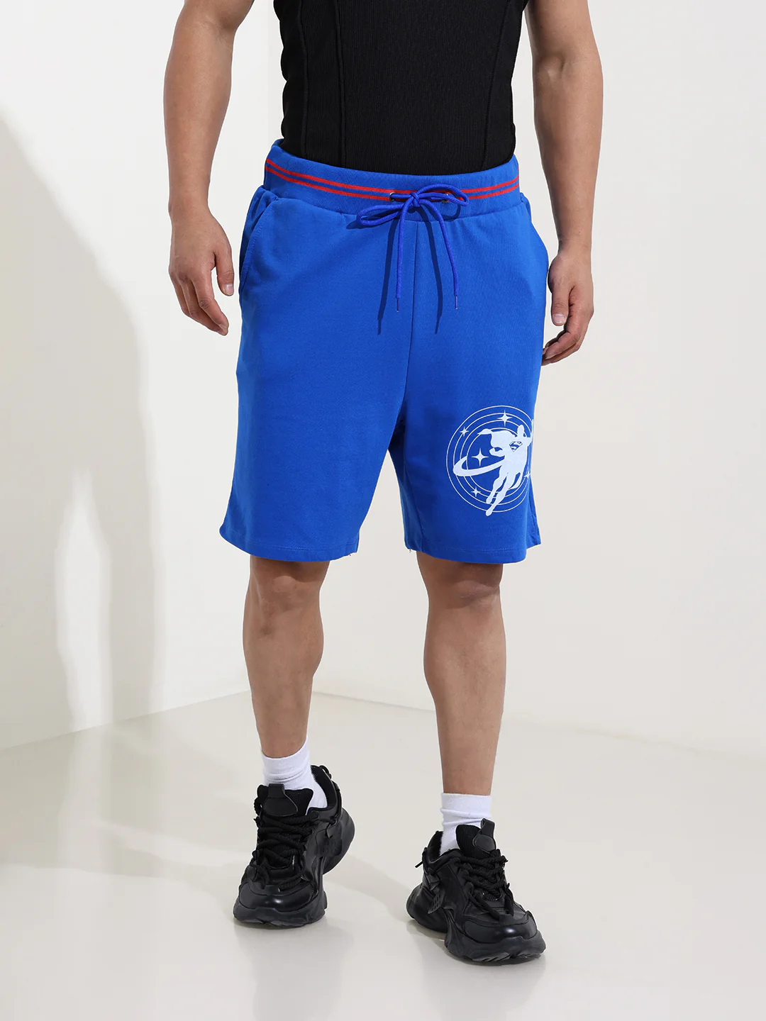Men's Blue Relaxed Fit Character Superman Printed Shorts - Image 7