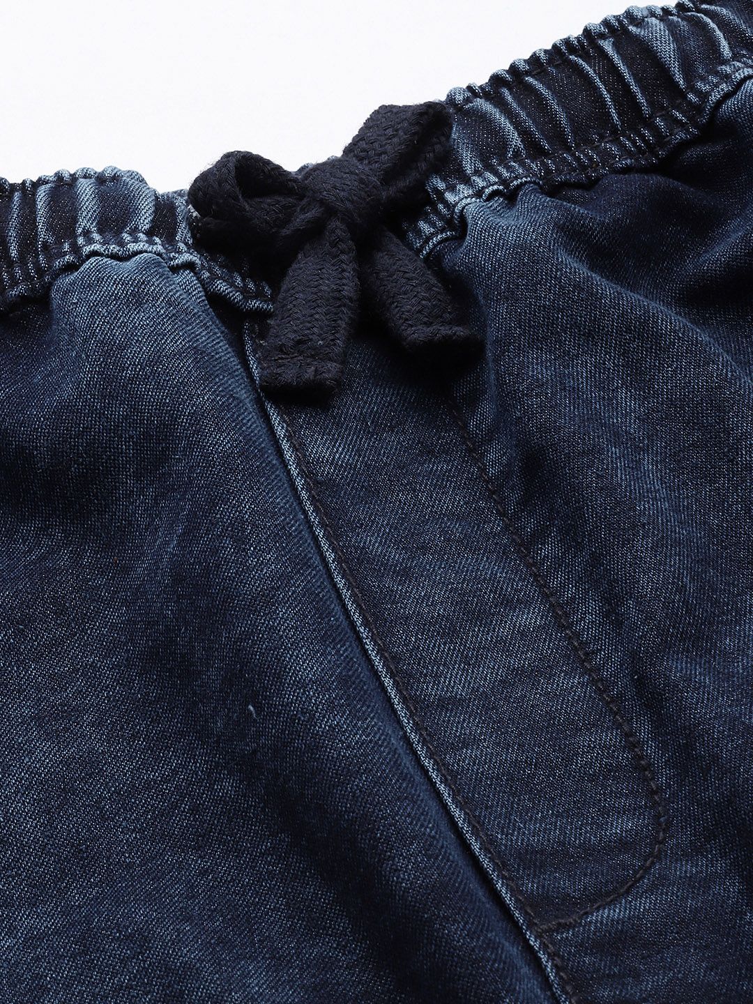Men's Dark Blue Relaxed Fit Solid Utility Jeans - Image 5