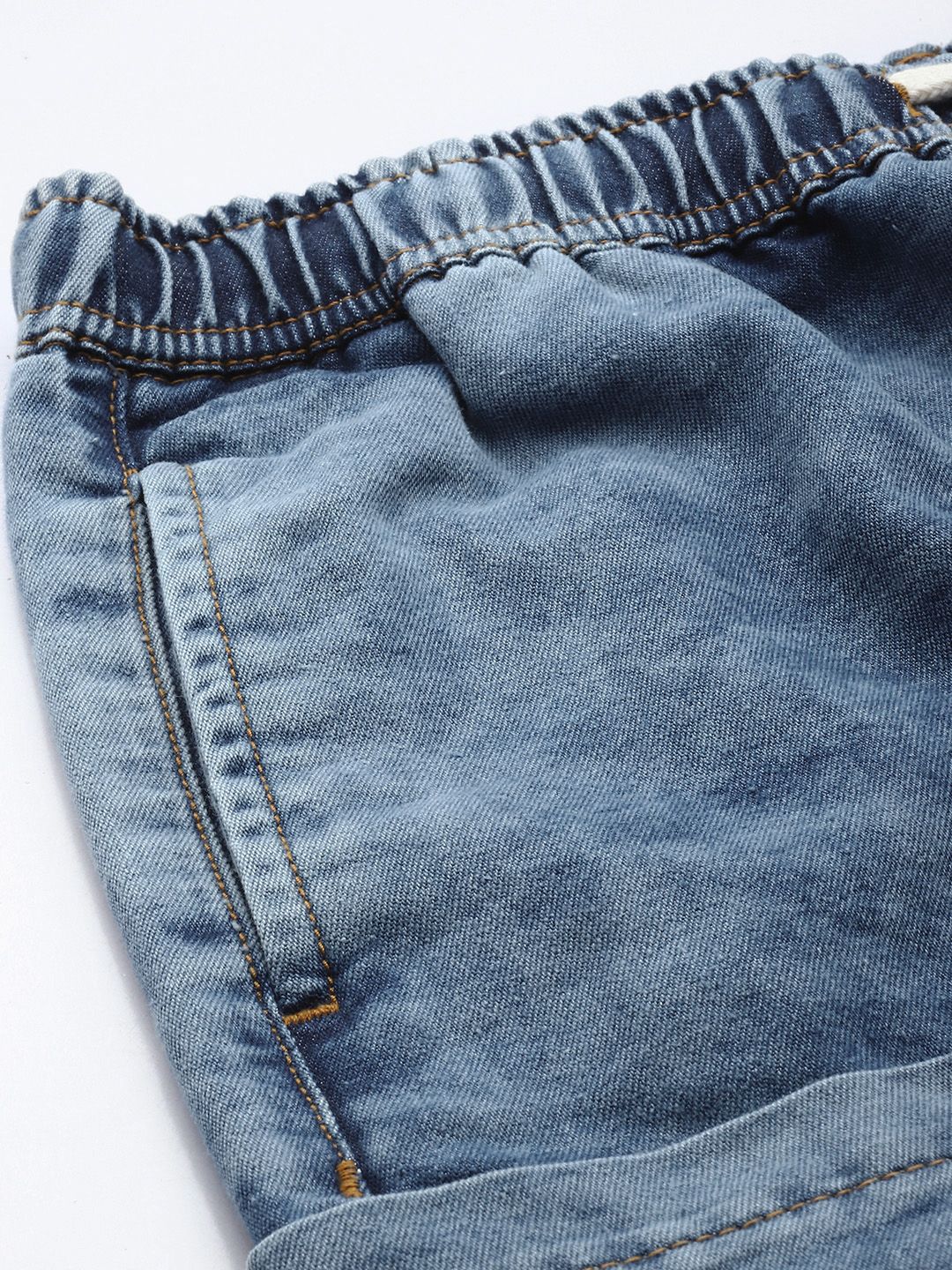 Men's Blue Relaxed Fit Solid Utility Jeans - Image 6