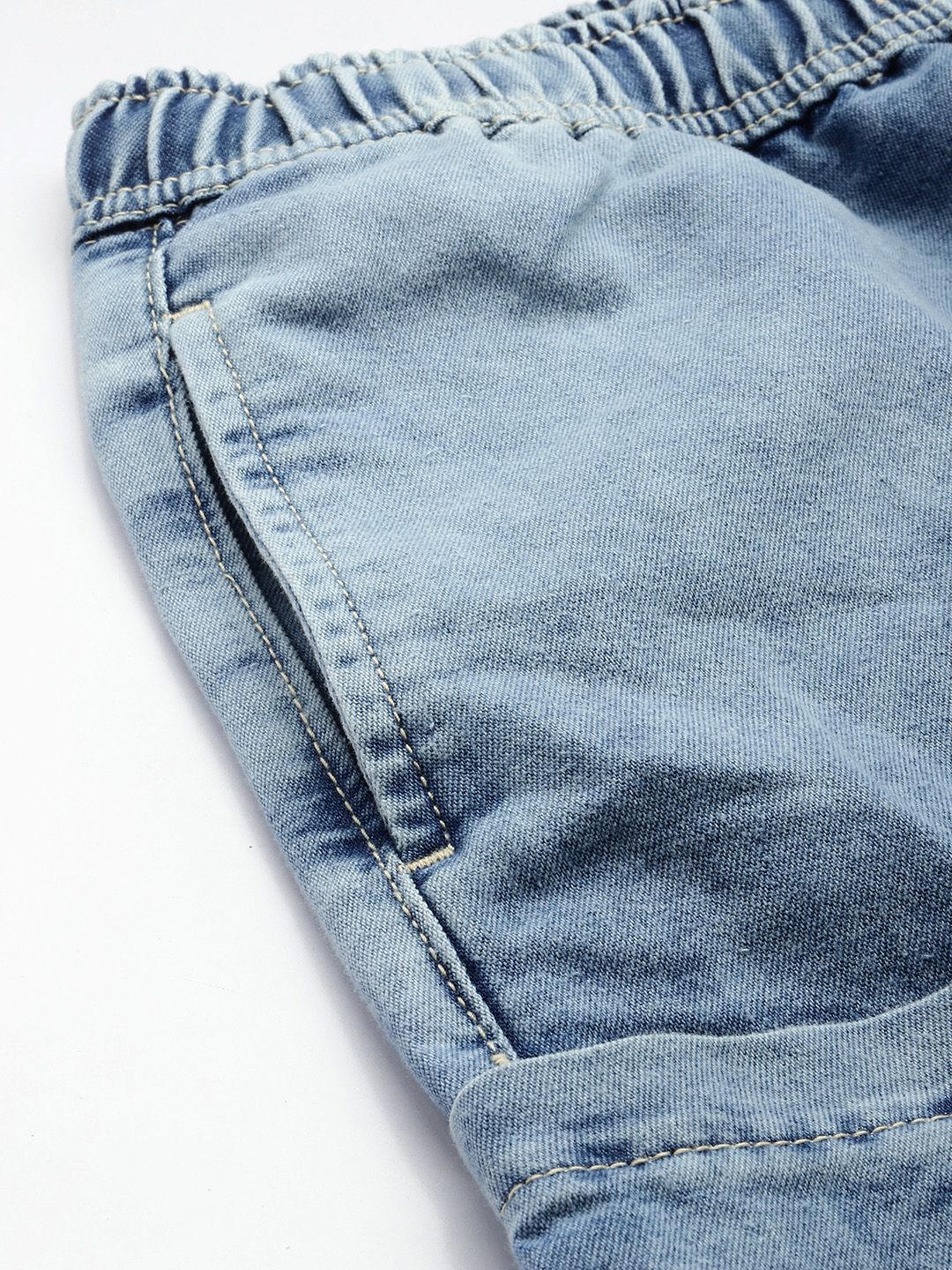 Men's Dark Blue Relaxed Fit Solid Utility Jeans - Image 6