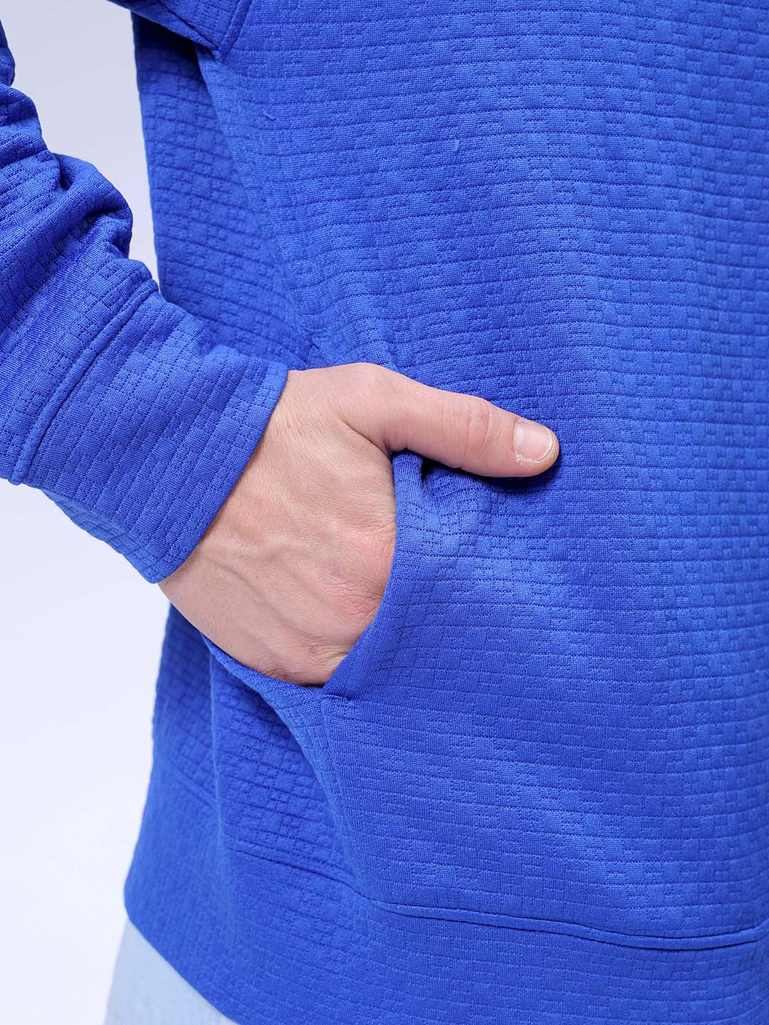Men's Galactic Cobalt Relaxed Fit Solid Street Wear Sweatshirts - Image 10