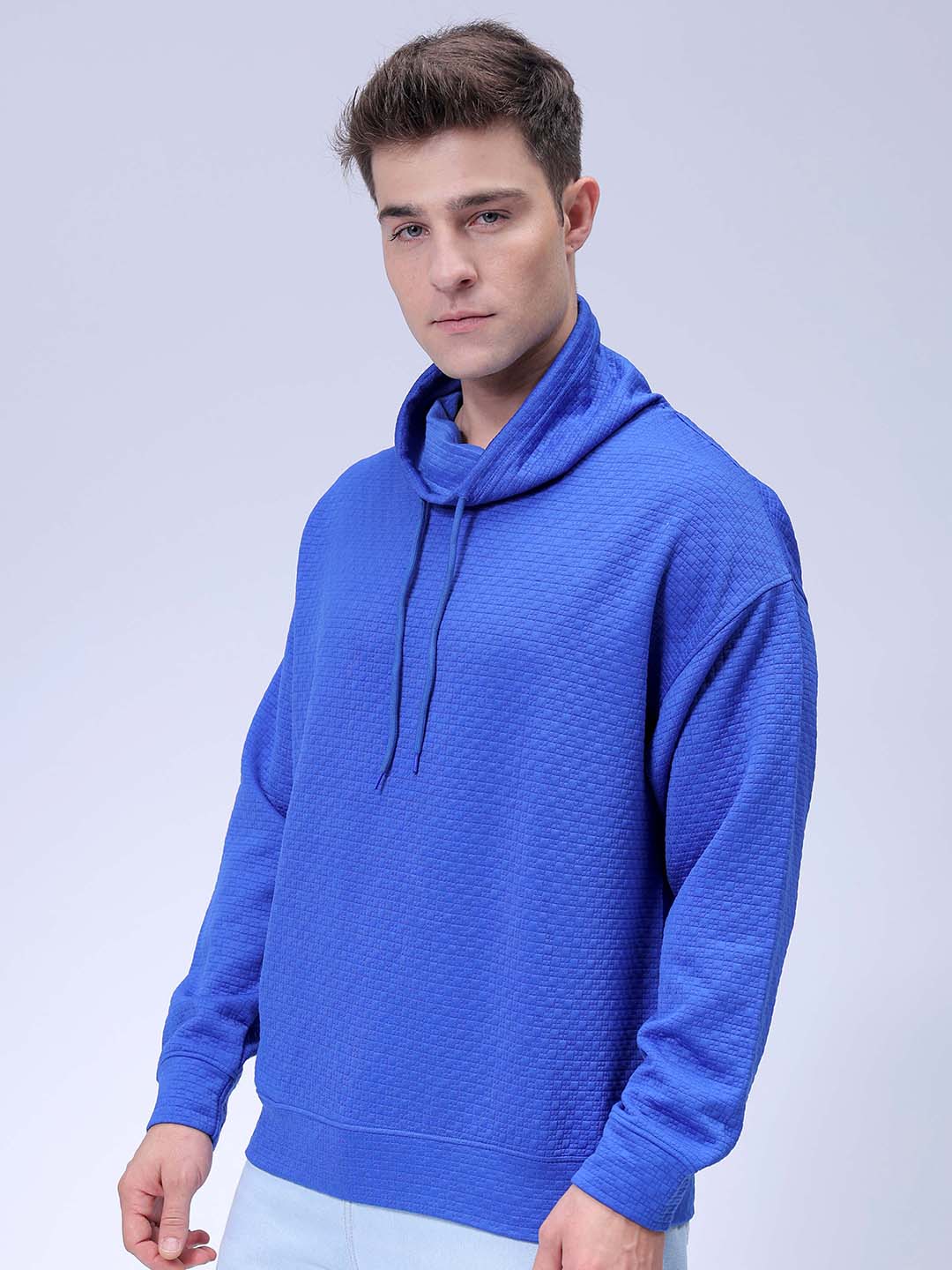 Men's Galactic Cobalt Relaxed Fit Solid Street Wear Sweatshirts - Image 6