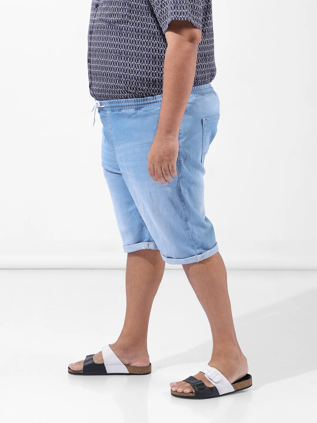 Men's Blue Regular Fit Casual Shorts - Image 2