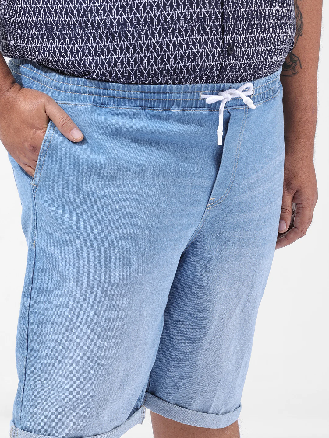 Men's Blue Regular Fit Casual Shorts - Image 5