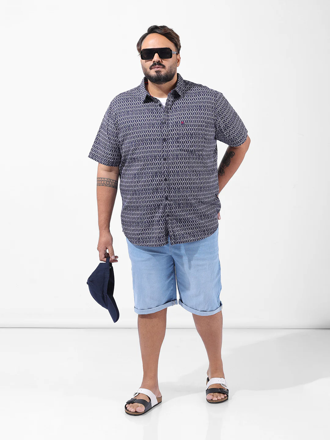 Men's Blue Regular Fit Casual Shorts - Image 6