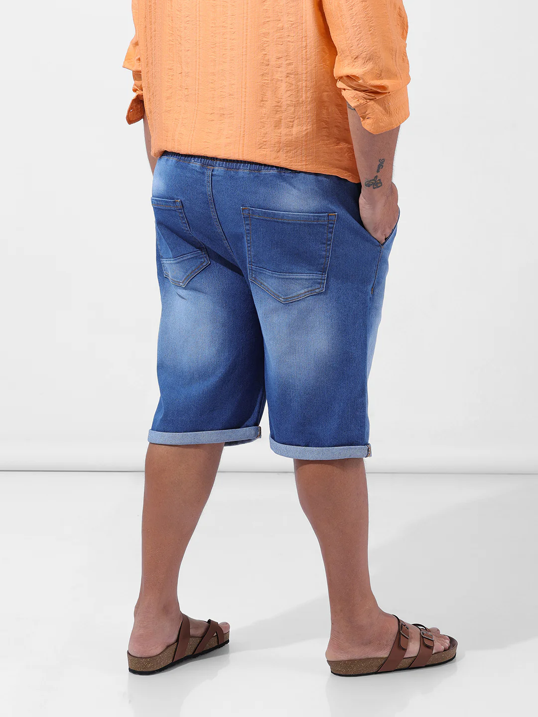 Men's Blue Regular Fit Casual Shorts - Image 4