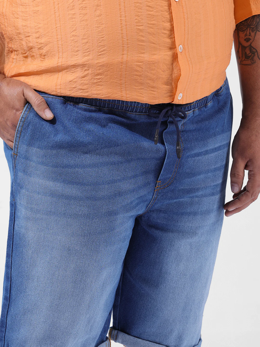 Men's Blue Regular Fit Casual Shorts - Image 5