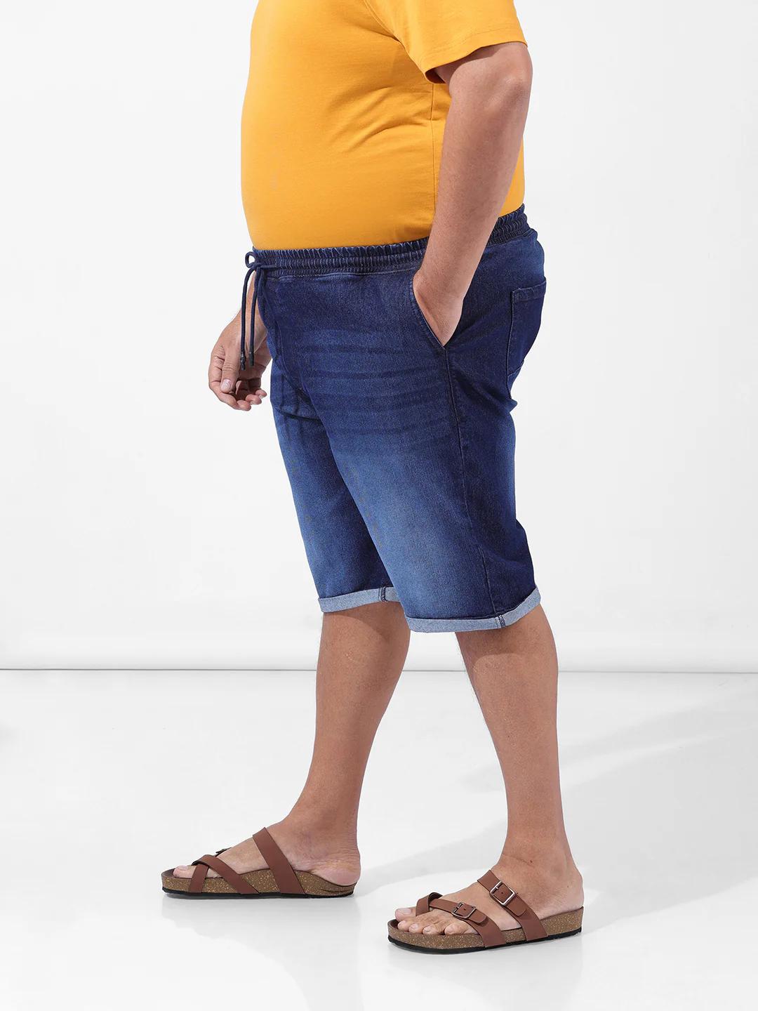 Men's Blue Regular Fit Casual Shorts - Image 2