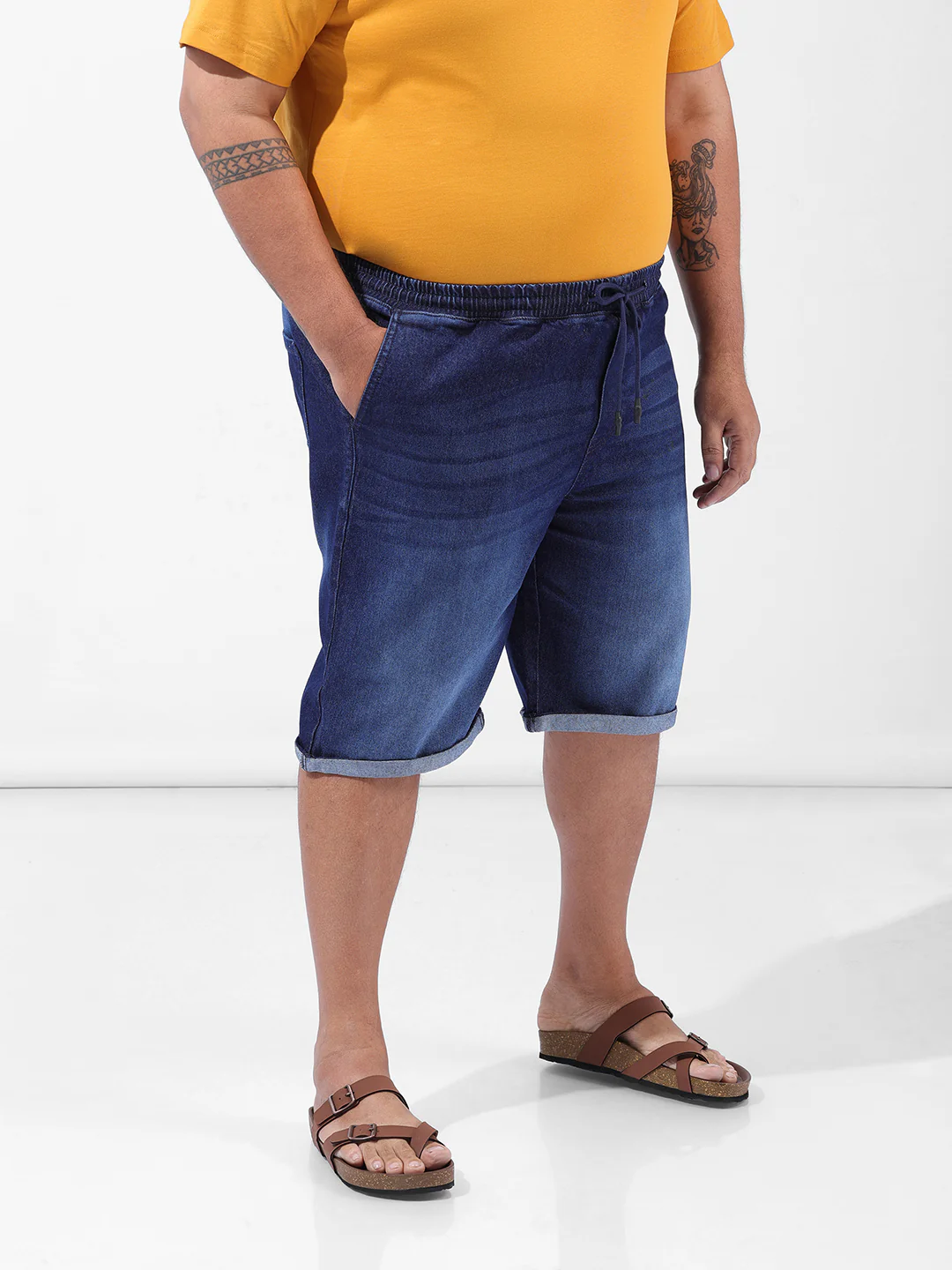 Men's Blue Regular Fit Casual Shorts - Image 3