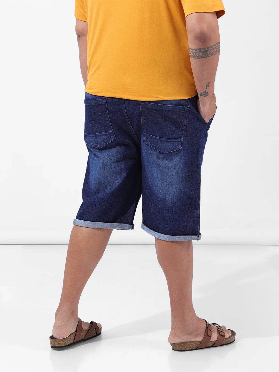Men's Blue Regular Fit Casual Shorts - Image 4