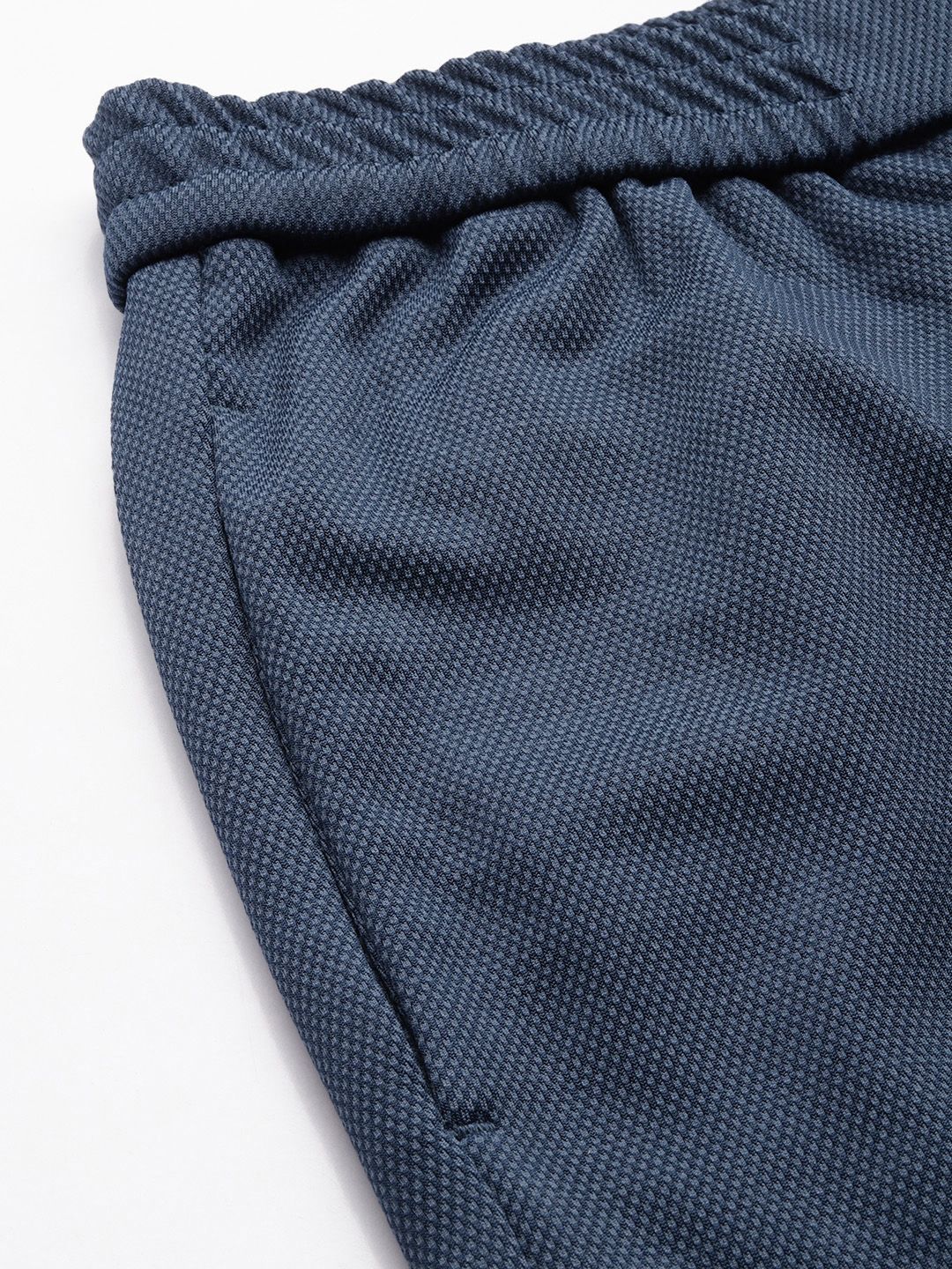 Men's English Blue Regular Fit Solid Casual Chinos - Image 5