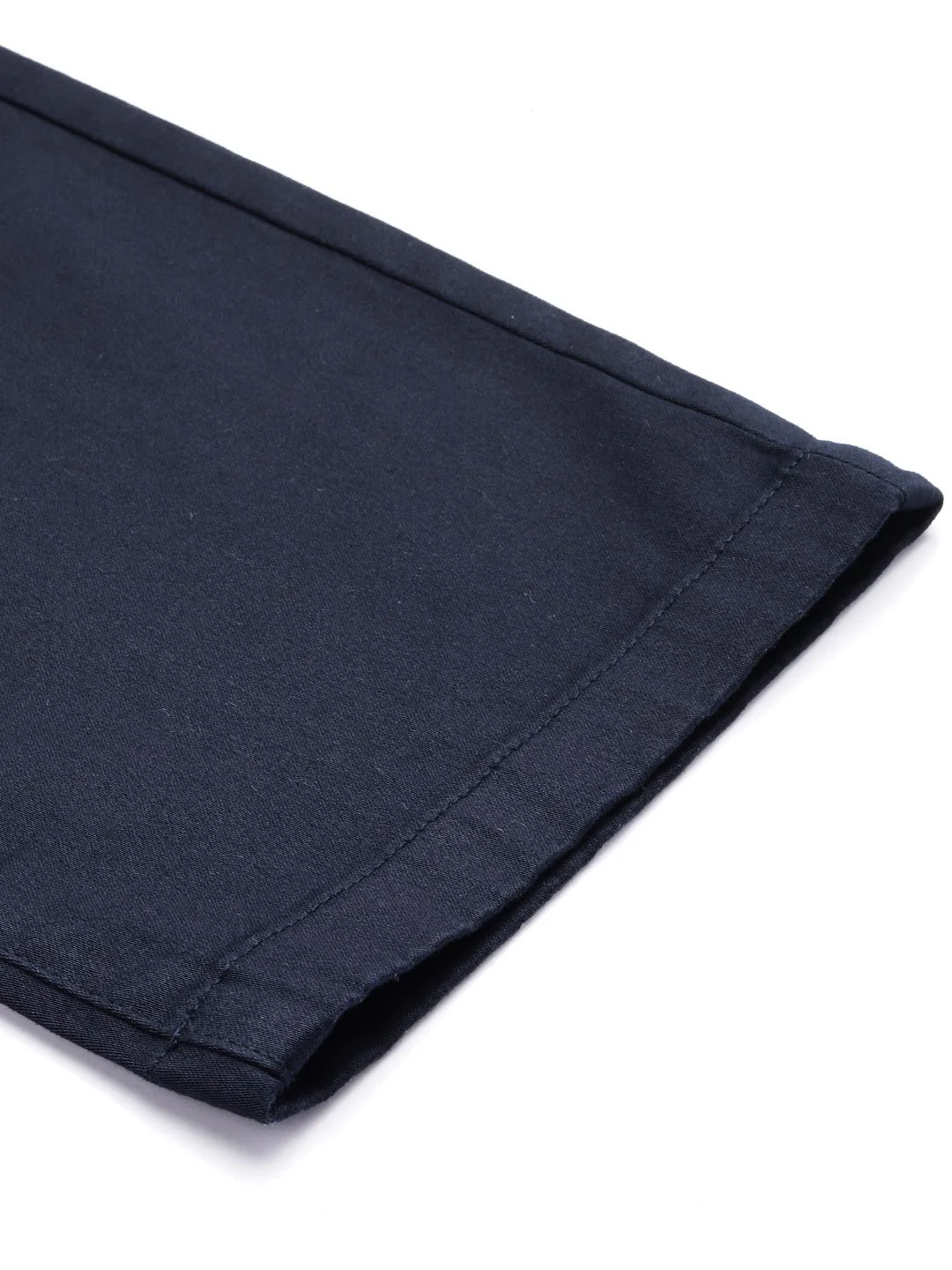 Men's Navy Blue Regular Fit Solid Casual Chinos - Image 7