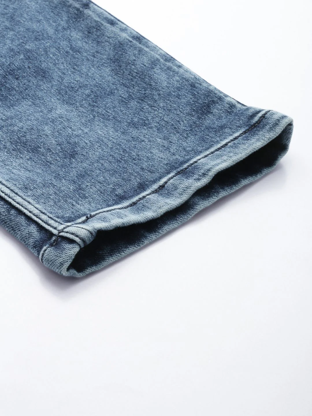 Men's Blue Regular Fit Solid Casual Jeans - Image 6