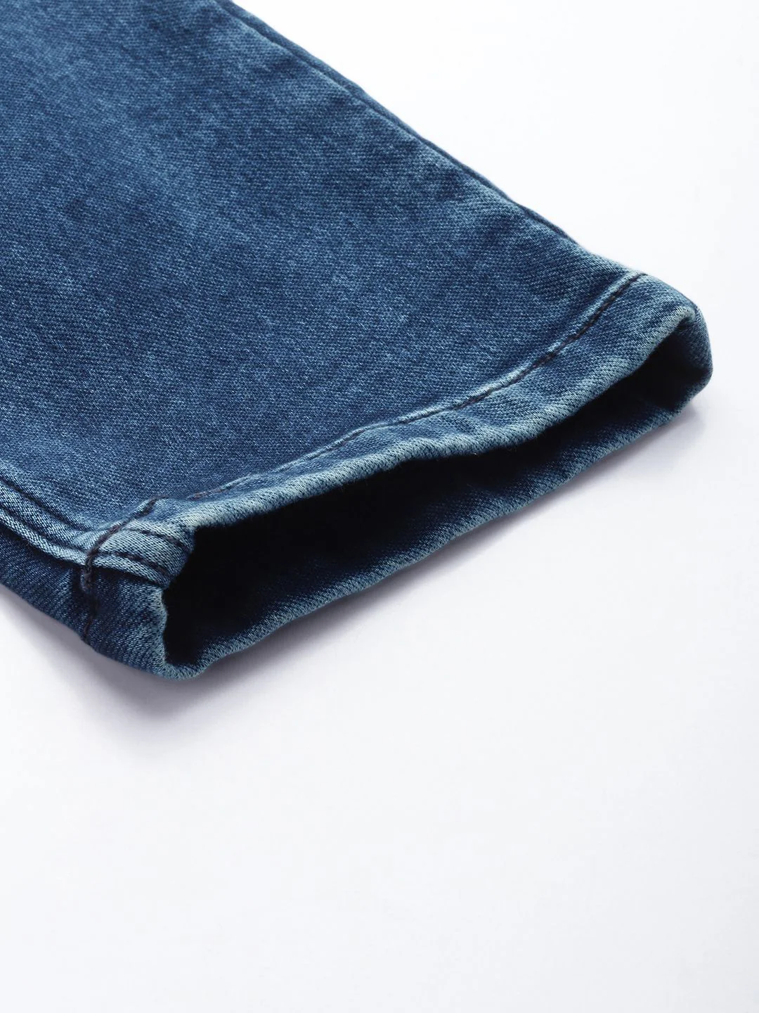 Men's Dark Blue Regular Fit Solid Casual Jeans - Image 6