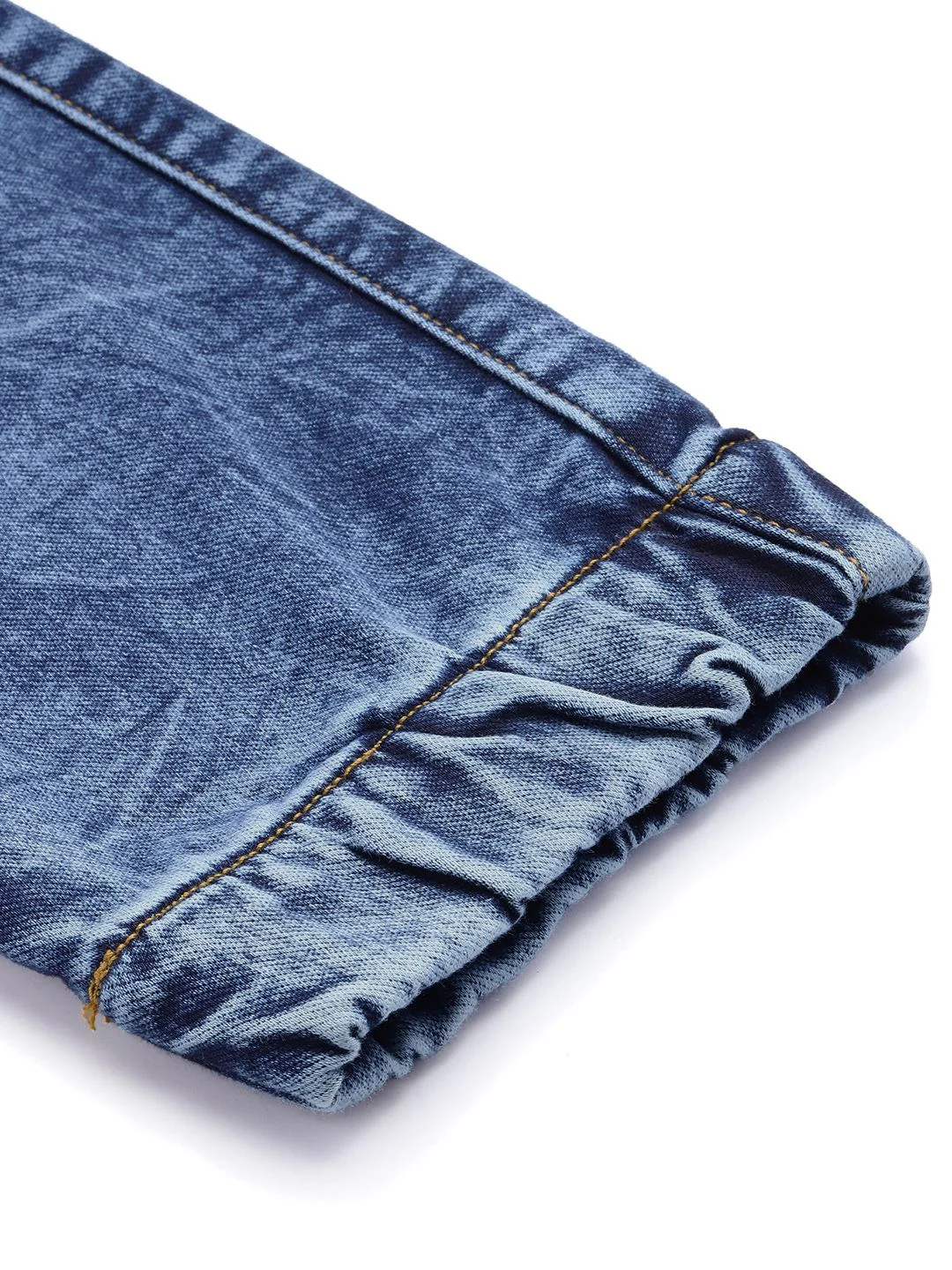 Men's Blue Regular Fit Solid Utility Jeans - Image 7