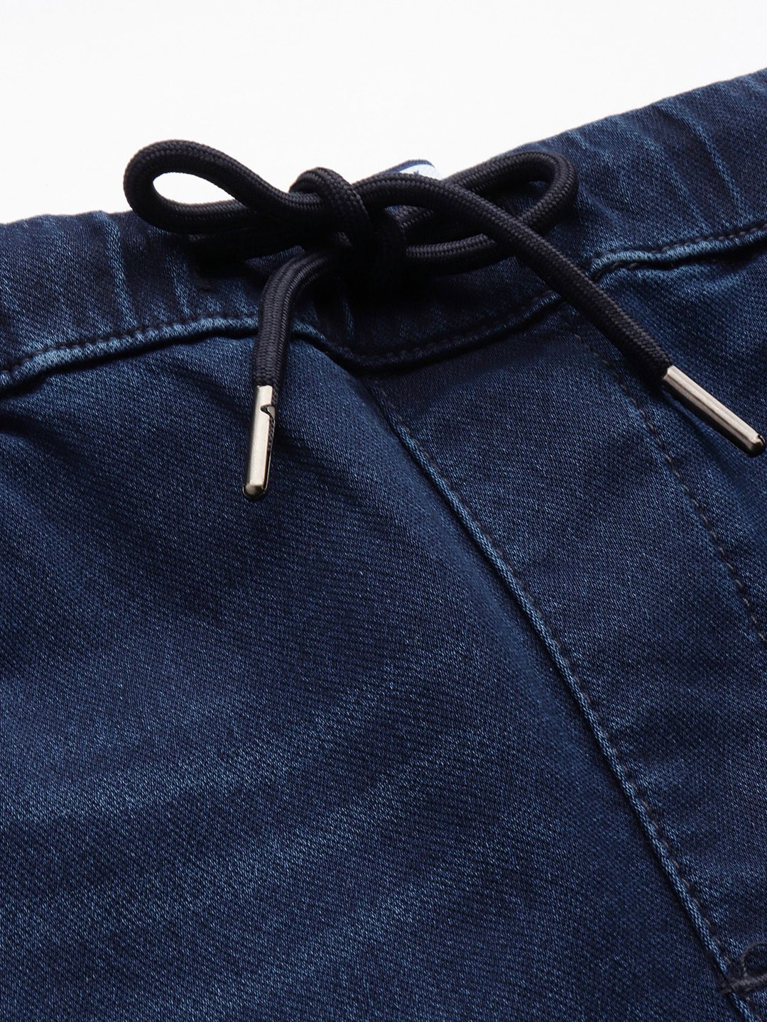 Men's Dark Blue Regular Fit Solid Utility Jeans - Image 5