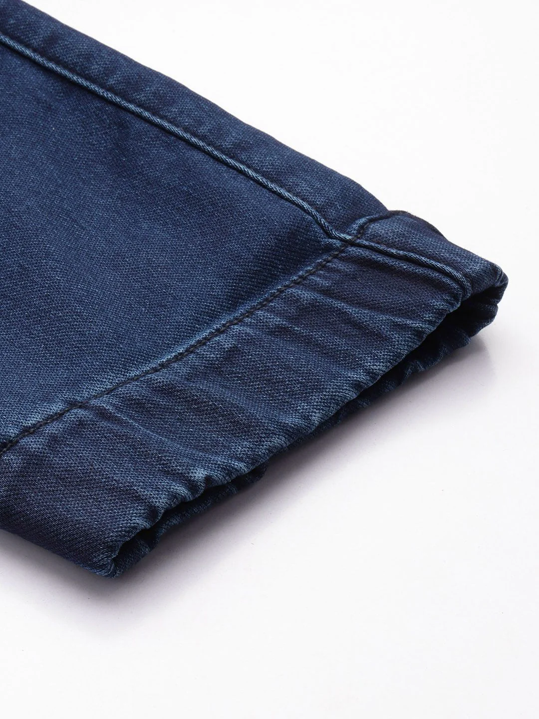 Men's Dark Blue Regular Fit Solid Utility Jeans - Image 7