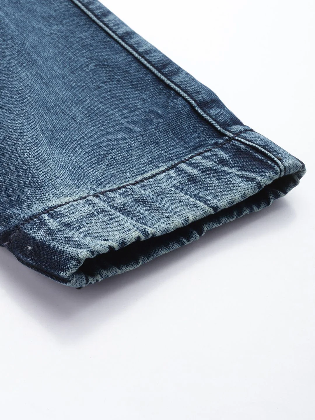 Men's Dark Blue Regular Fit Solid Utility Jeans - Image 7