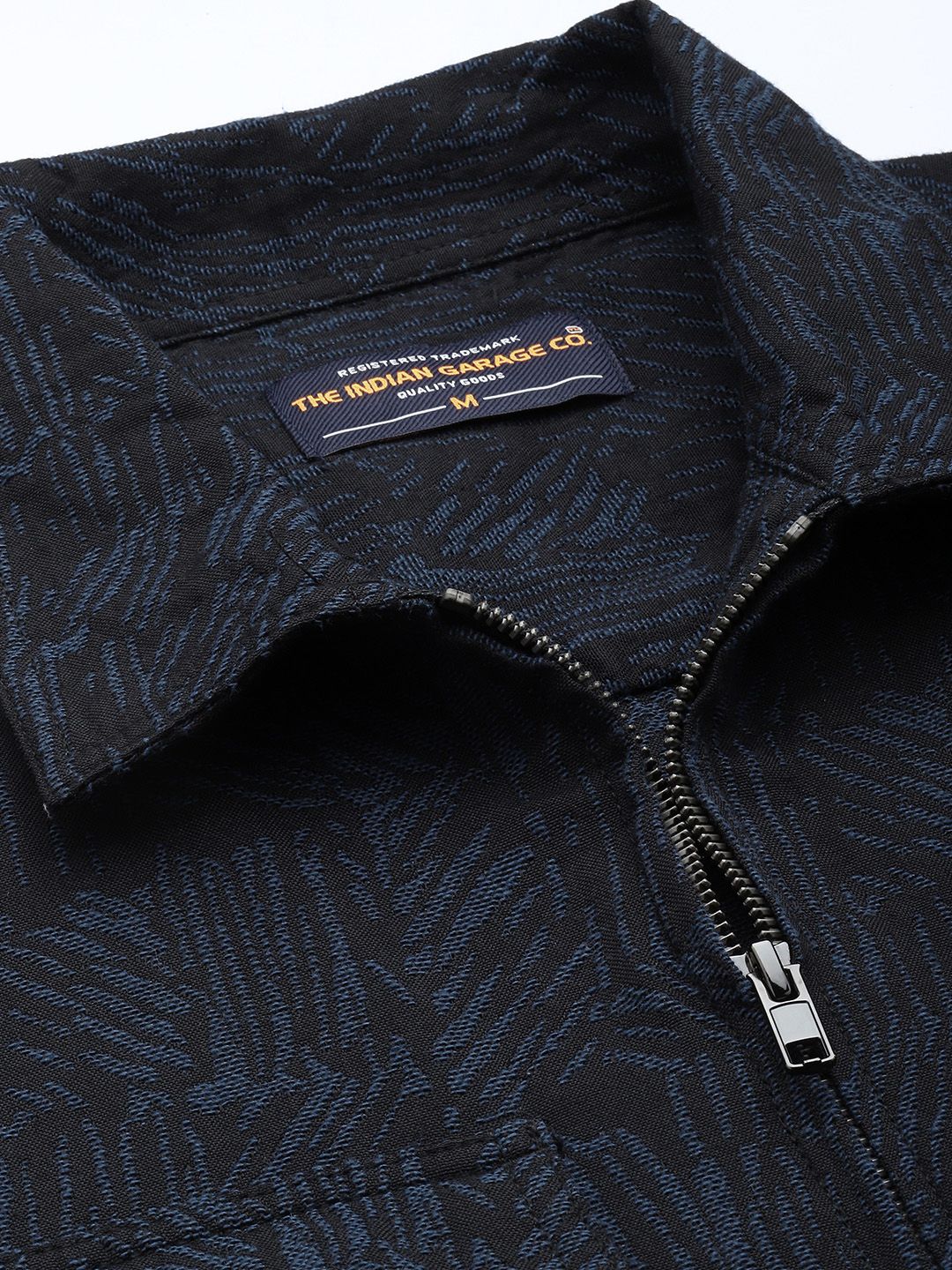 Men's Blue Regular Fit Textured Casual Shirt - Image 3