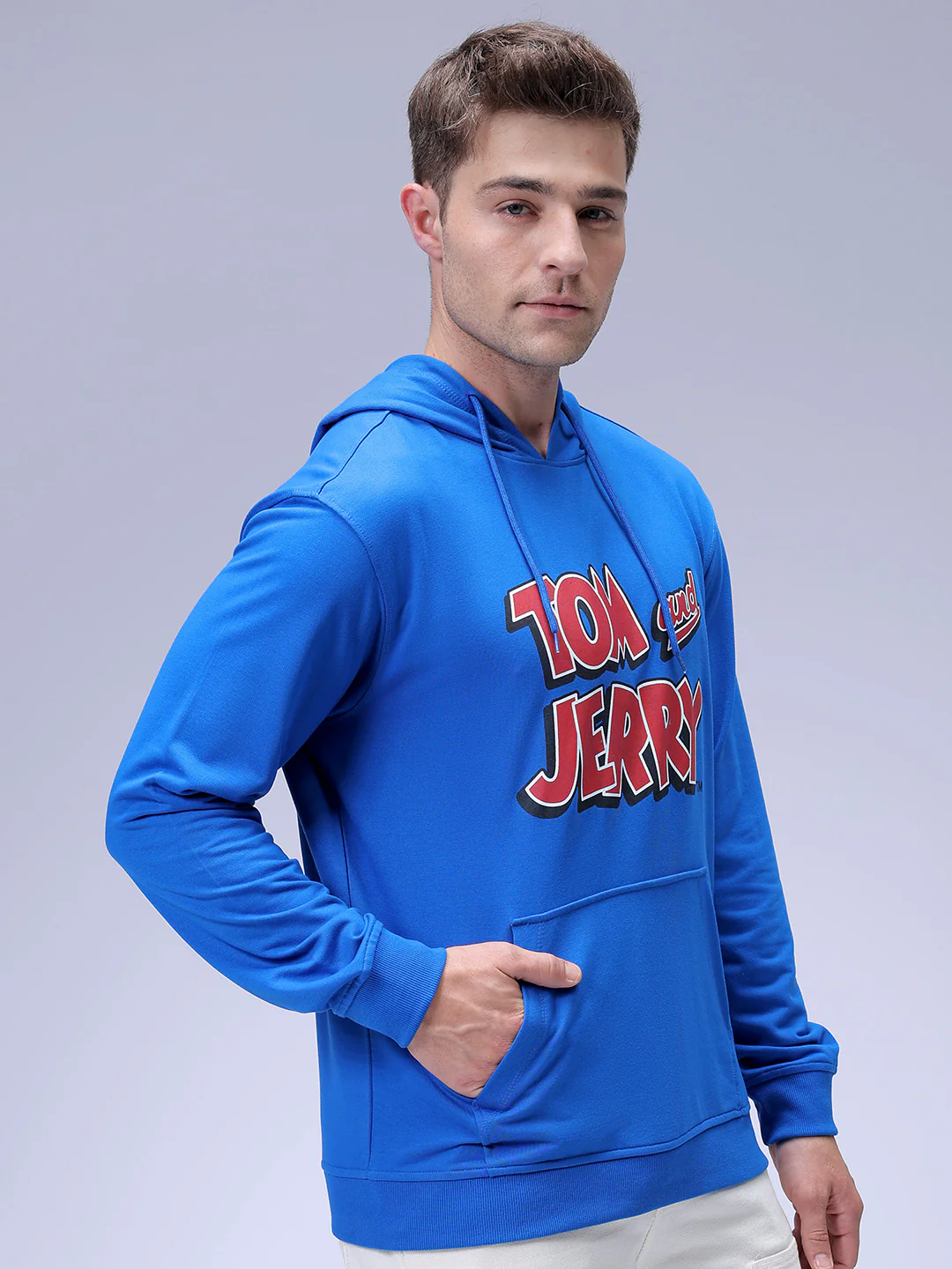 Men's Blue Regular Fit Character Tom & Jerry Printed Sweatshirt - Image 3